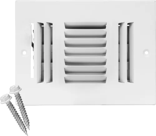 Vista 33 de HVAC Premium Rejilla de Suministro de Aire de 1 Vía de 10'' X 6'' - Tapa de Ventilación y Difusor - Cara Plana Estampada - Blanco