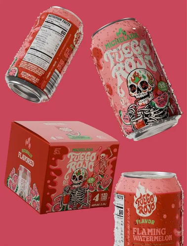 Vista 9 de Fuego Rojo Variedad 6-Pack 6 Sabores Sin Alcohólico Michelada Espumosa - Tomate, Lima & Chile Sabrosa Bebida Mexicana