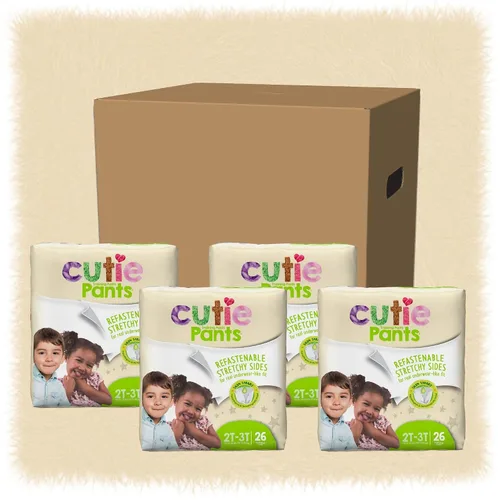Vista 3 de Cuties Pantalones de entrenamiento para ir al baño 2T/3T para niñas y niños, hipoalergénicos con piel inteligente, 104