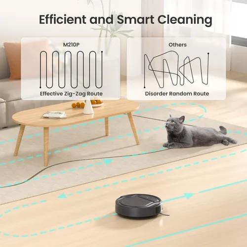 Vista 3 de Lefant M210 Pro Robot Aspirador, 2200Pa de Succión, Ultradelgado, Silencioso, Robot Aspirador Autocargable, Wi-Fi/APP, Compatible con Alexa (Gris)