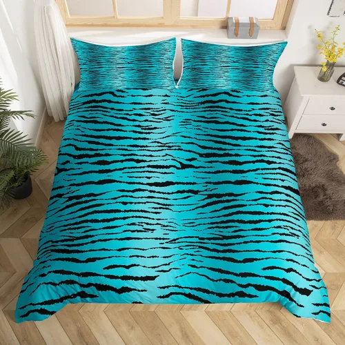 Vista 10 de Feelyou Leopard Bedding Set Twin Size, Cheetah Print Comforter Cover for Kids Boys Girls Animal Duvet Cover Safari Bedspread Cover Zipper