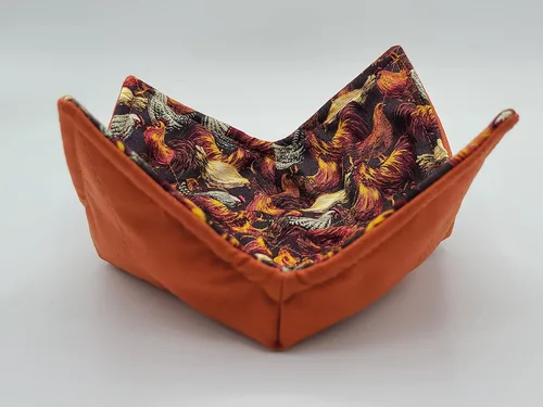 Vista 6 de Cuenco reversible para microondas con diseño de gallinas acogedoras y rústicas para microondas, para el agricultor de pollos Buddy