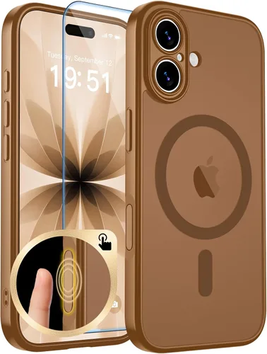 Vista 30 de zapica Funda magnética para iPhone Air, con protector de pantalla de vidrio templado, compatible con MagSafe, translúcida mate, a prueba de golpes