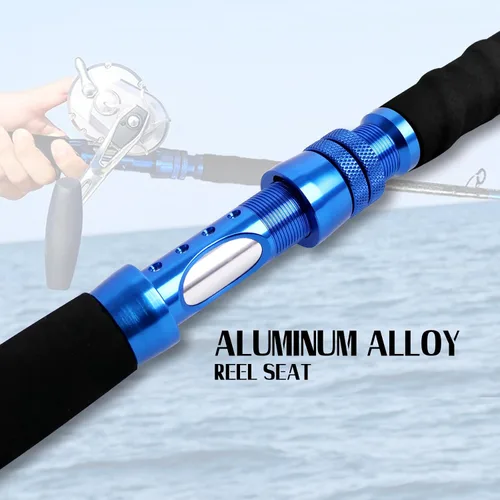 Vista 4 de Fiblink Plantilla de grafito de agua salada Jigging Caña de pescar de caña de pescar Deep Sea Jig Pole 5'6"/6