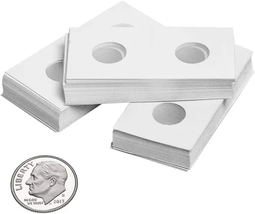 Vista 12 de Uncle Paul 90 soportes de cartón para monedas, 2 x 2 pulgadas, para cuarto Blanco