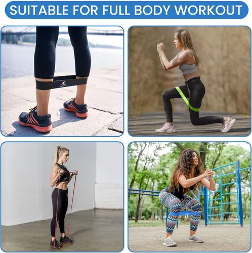 Vista 5 de Athletix - Juego de 10 bandas de resistencia Niveles pesados a ligeros para fuerza, glúteos, piernas, pilates, yoga, estiramientos, bandas