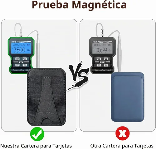 Vista 2 de HiWe Cartera Magsafe, cartera magnética Eiffel-Tower para iPhone serie 16/15/14/13/12, cartera de cuero, compatible con 6 tarjetas, delgado, bloqueo