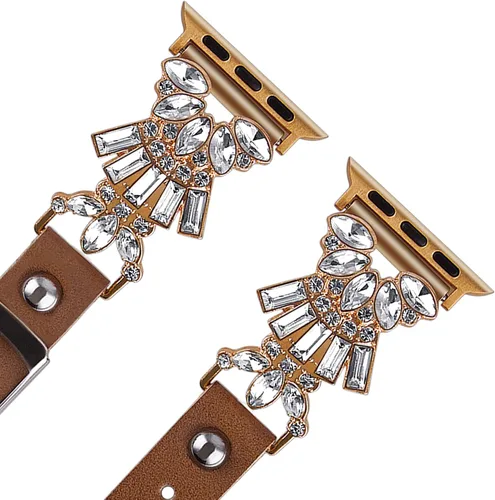 Vista 5 de VIQIV Bling Jewelry - Pulsera compatible con Apple Watch Ultra de 1.496 pulgadas, 1.575 pulgadas, 1.614 pulgadas, 1.654 pulgadas, 1.732 pulgadas