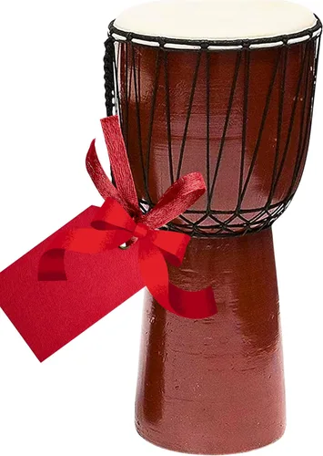 Vista 10 de Tambores Djembe Drum Djembe es un tambor de copa cubierto de piel de cabra con cuerda, tocado por manos estilo África occidental (4x8) Diseñado