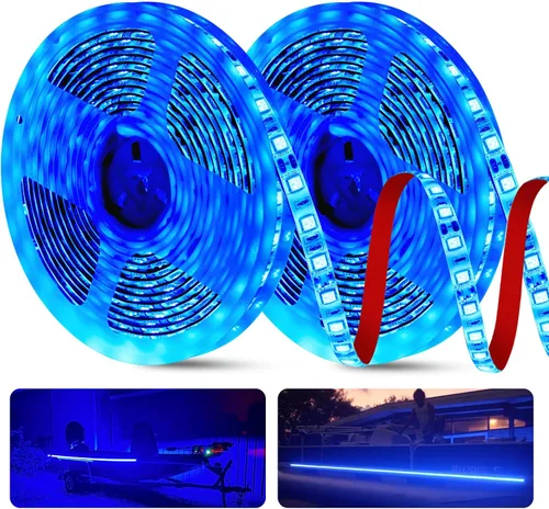 Vista 14 de Luces de barco de 25 pies para pesca nocturna, tira de luces LED marinas de 12 V, impermeable, luz interior para pontón, kayak, barcos Jon, lanchas