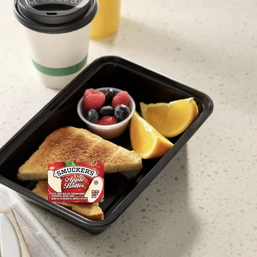 Vista 3 de Tazas individuales de mantequilla de manzana de 0.5 onzas – Paquete de 25 – Porciones individuales para desayuno, catering, restaurantes, hoteles