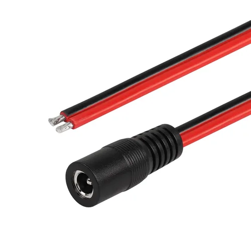 Vista 3 de CERRXIAN DC5521 Cable de alimentación de 1.0 ft, 1 pie, 14 AWG 0.217 in x 0.083 in CC hembra de cable desnudo, cable de alimentación de extremo 1.0