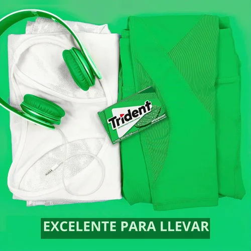 Vista 8 de Trident Goma de mascar de menta verde sin azúcar, 3 paquetes de 14 piezas (42 piezas en total)