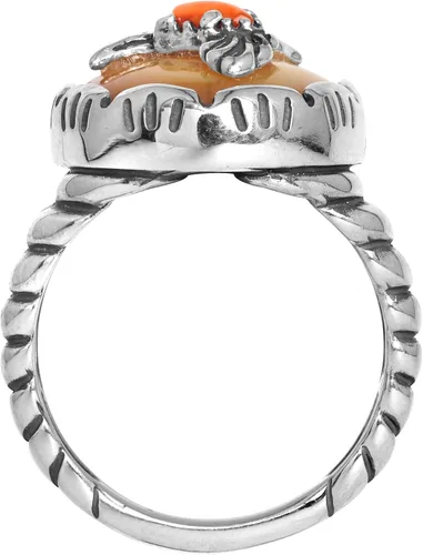 Vista 4 de Anillo de plata de ley del oeste americano para mujer diseño de colibrí con madreperla y lapislázuli tallas 5 a 10