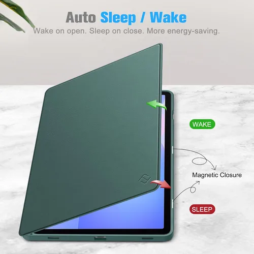 Vista 9 de Fintie Funda para Samsung Galaxy Tab S10 FE/ S9 FE 5G 10.9 pulgadas/Tab S9 11 pulgadas con soporte para S Pen Holder, multiángulo de visión Verde