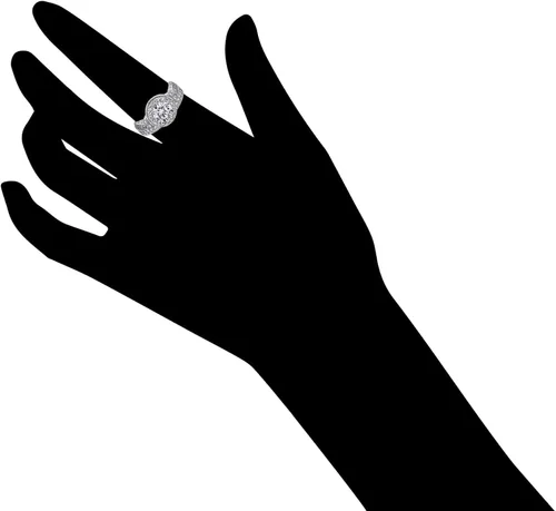 Vista 4 de Tienda Collection Anillo redondo de plata de ley chapada en oro rosa con circonita cúbica con elementos infinitos, talla 7