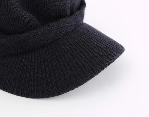 Vista 85 de Home Prefer - Gorro de invierno para hombre con visera, cálida y doble punto.