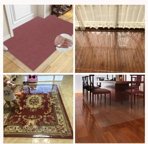 Vista 4 de HYCH-Chair Mat, PVC transparente plástico alfombra hogar oficina piso duro protección antideslizante WearableSoft vidrio mat 0.039 in, 23.6x35.4 in