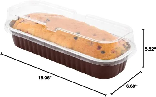 Vista 22 de Restaurantware - Mini moldes para pasteles de 6.8 onzas, 6.5 x 2.6 x 1.2 pulgadas, 100 tazas redondas para hornear, desechables, con tapas de Café
