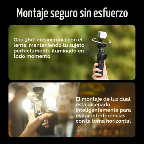 Vista 9 de HARLOWE Atom 2 - Luz de video LED magnética, kit de luz dual Pocket 3