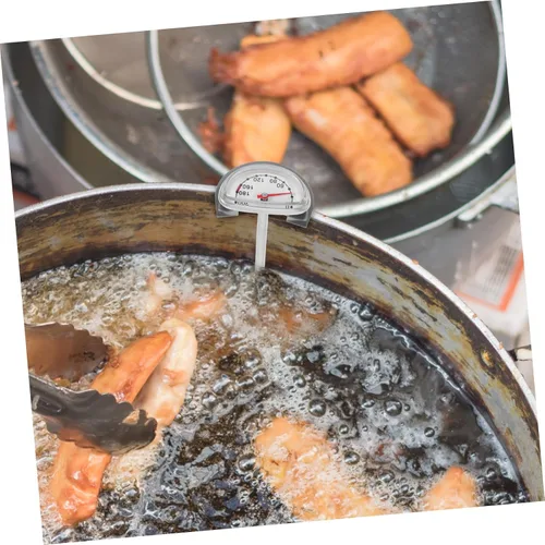 Vista 6 de Termómetro de acero inoxidable para freír profundo con soporte Medidor de temperatura preciso para cocinar, hornear y freír, amplio rango