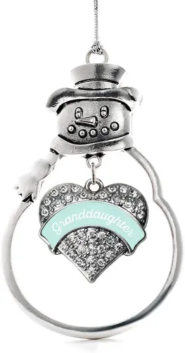 Vista 241 de Inspired Silver - Big Sis - Adorno de Navidad plateado - Adorno de árbol de Navidad con dije de corazón con circonita cúbica - Decoración colgante