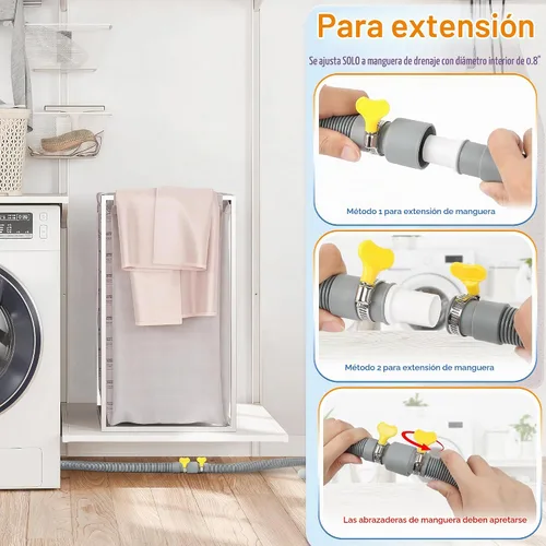 Vista 4 de MyLifeUNIT Manguera de drenaje para lavadora, kit de extensión de manguera de drenaje para lavadora con 1 adaptador de extensión y 2 abrazaderas