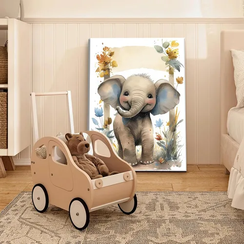 Vista 8 de Juego de 3 Arte de Pared de Animales del Bosque, Lienzo de Decoración de Pared con Imágenes de Animales Salvajes para Guardería, Lindo Póster