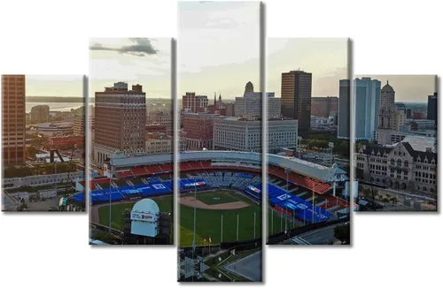 Vista 54 de Busch Stadium Baseball Home Decor St. Louis, Missouri Cityscape - Pósteres e impresiones artísticas de pared de 5 piezas de estadios de béisbol