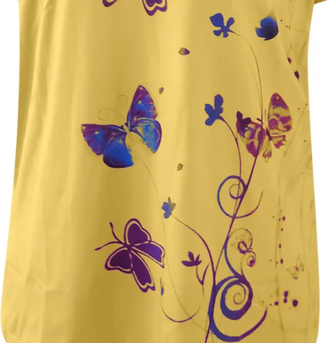 Vista 5 de Tops for Women Casual Summer,Women Butterfly Printed Top Summer Short Sleeve TeeShirts V Neck Dressy T Shirt