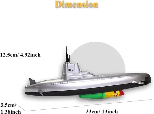 Vista 7 de Juguete de baño submarino eléctrico, divertido modelo de submarino militar, juguete flotante de agua para niños (8821)