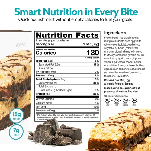Vista 2 de WonderSlim Barras de proteína altas en fibra, crujiente Fluffy S'more 15g de proteína, 8g de fibra bajas en azúcar, bajas en carbohidratos