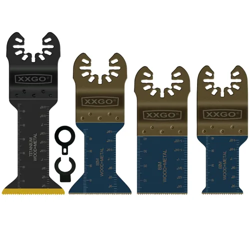 Vista 11 de XXGO 3 piezas extra larga corte de metal titanio oscilante multiherramienta hoja Lo mejor para cortar clavos de metal de plástico de madera en un