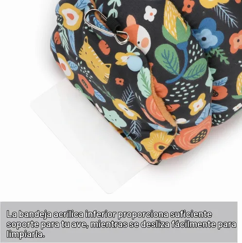 Vista 6 de Wontee Casa Nido de Pájaros Refugio Cálido de Invierno Cabaña Acogedora Cama para Pájaros Hamaca Colgante para Loros Periquitos Australianos Negro