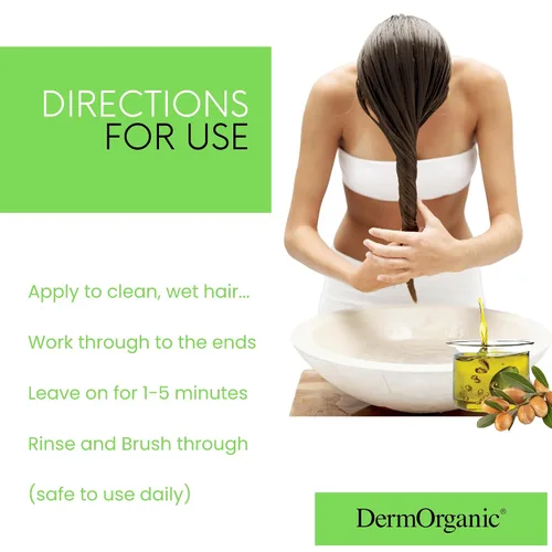 Vista 7 de DermOrganic Mascarilla reparadora de cabello - Reconstructor de acondicionador profundo reconstruye naturalmente el cabello dañado, 33.8 onzas