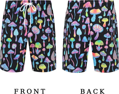 Vista 5 de PATSINFOS ropa de festival para hombre, trajes de festival para hombres, trajes rave para hombres, camisa hawaiana de hongos para hombres, 01