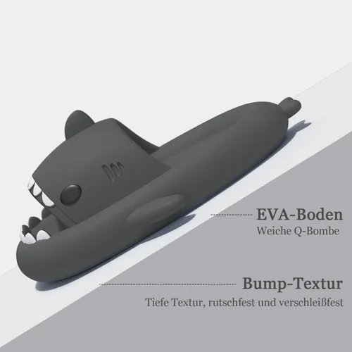 Vista 4 de XPKWS Sandalias de tiburón para mujeres y hombres, unisex, pantuflas de nube para adultos, sandalias de playa con suela gruesa