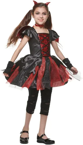 Vista 8 de Snailify Vestido de Diablo Devious para niña, disfraz de Diablo mágico para niñas, color rojo y negro