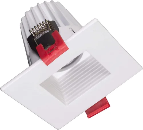 Vista 3 de NICOR Lighting - Foco empotrable LED cuadrado de 2 pulgadas con deflector en blanco, 2700K (DQD211202KWHBF)