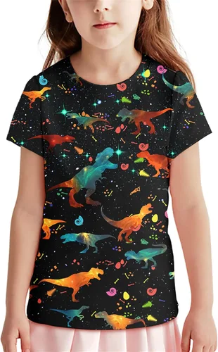 Vista 5 de Neemanndy Camisetas de manga corta con estampado 3D para adolescentes y niñas de 6 a 16 años Diseño 1