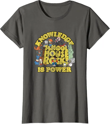 Vista 8 de Camiseta vintage con logo de Schoolhouse Rock "Knowledge is Power" de la serie de TV Azul Marino