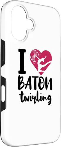 Vista 3 de iPhone 16 I Love Baton Twirling Majorette Baton Twirler Case