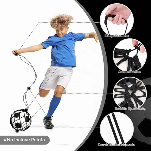 Vista 3 de Soccer Kick Trainer 2 Psc with Return Net - Football Training Equipment for Boys & Girls - Practice Gear Compatible with Size 3 4 5 Balls