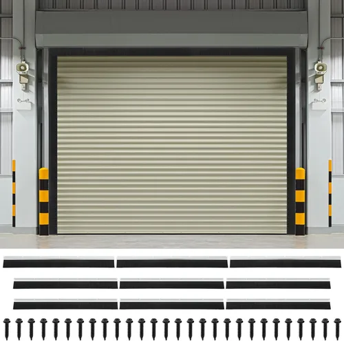 Vista 8 de DoubleFill Kit de sello de cepillo para puerta de garaje de 8 x 8 pies, sello de puerta enrollable de 2 pulgadas con riel de aluminio, cepillo