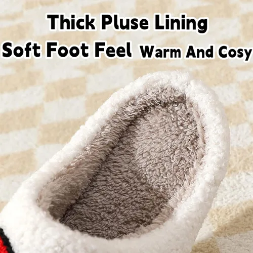 Vista 5 de Zapatos casuales para parejas, lindas pantuflas para mujeres y hombres, pantuflas de forro polar de dibujos animados, pantuflas de felpa