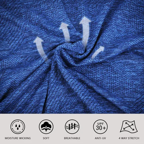 Vista 5 de Camisas de golf para hombre, ajuste seco, manga corta, sin cuello, rendimiento que absorbe la humedad