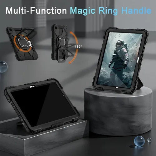 Vista 5 de Auizotl Funda para Samsung Galaxy Tab A9+/A9 Plus de 11 pulgadas (SM-X210/X216/X218) con protector de pantalla/soporte giratorio/soporte