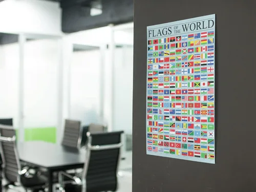 Vista 5 de Póster de Banderas del Mundo Geografía Decoración de Aula Cuadro de Referencia de País Internacional Arte de Pared Genial Póster Impreso 12x18