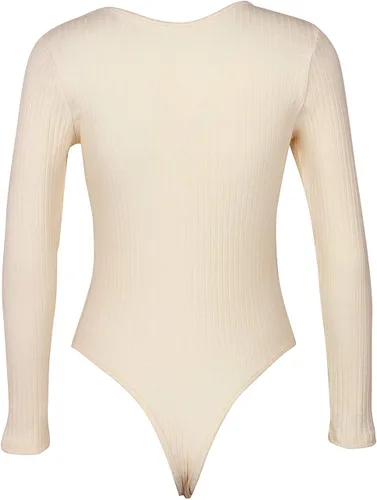 Vista 4 de GEMBERA Body básico de manga larga con cuello en V profundo para mujer