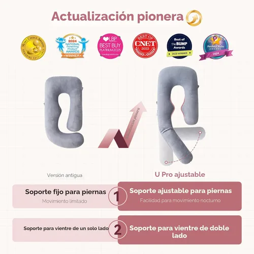 Vista 3 de Momcozy Almohada de embarazo para dormir - Dreamlign U Pro Almohada de maternidad